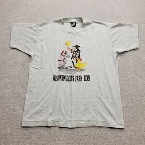 Vintage Screen Stars Single Stitch Wisconsin Dells Farm Team Graphic Tee Size XL